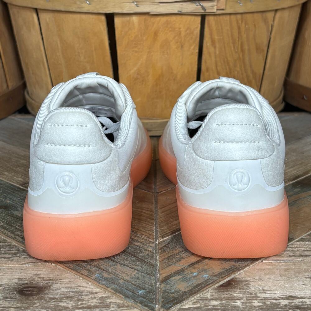 Lululemon Cityverse White Leather Juicy Peach Comfort Sneakers Womens Size 8 - Picture 6 of 12